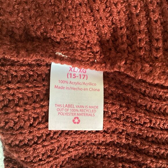 No Boundaries Women’s Color Block Sweater With Criss Cross Knotted Back Size XL - Picture 6 of 7